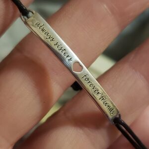 Adjustable sterling silver sister's bracelet